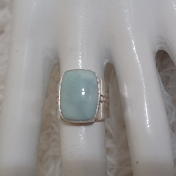 Jay King Mine Finds Silver Cushion Cut Larimar Ring NEW - Picture 3 of 10